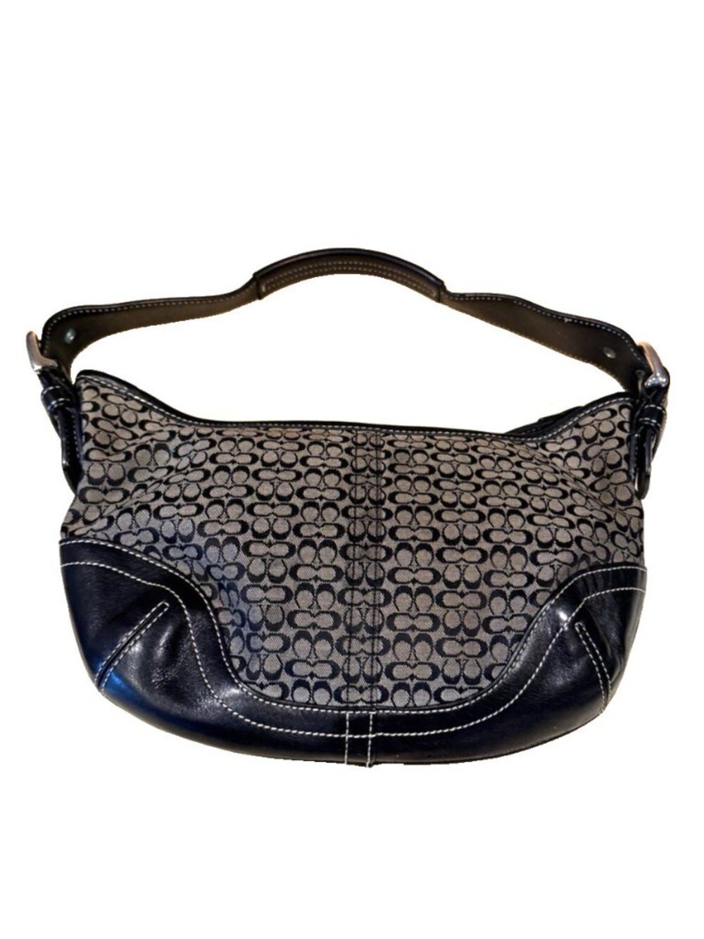 Coach Soho Mini Hobo Shoulder Bag Signature Jacquard Leather 6351 Brown Wallet - Picture 7 of 11
